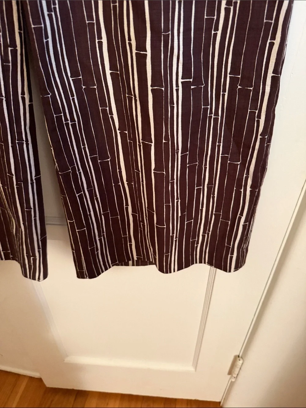 Men's Brown Bamboo Print Barkcloth Drawstring Joggers